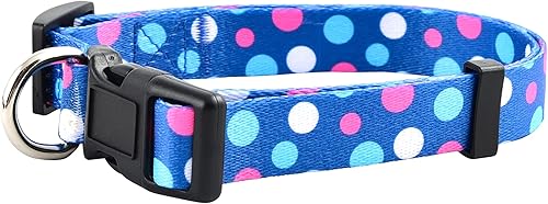 Miniatura 6 de Native Pup Collar de perro de lunares  rosa, amarillo, azul, negro  pequeño, mediano, grande para niña o niño