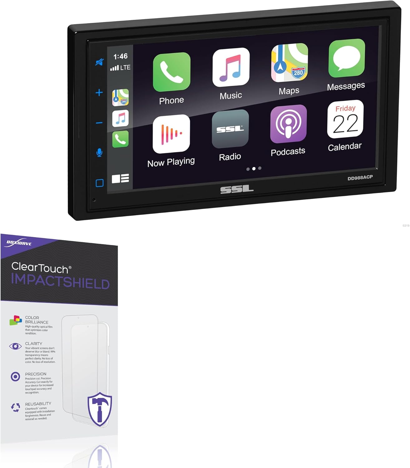 BoxWave Screen Protector Compatible With Soundstorm DD988ACP - ClearTouch ImpactShield (2-Pack), Impenetrable Screen Protector Flexible Film