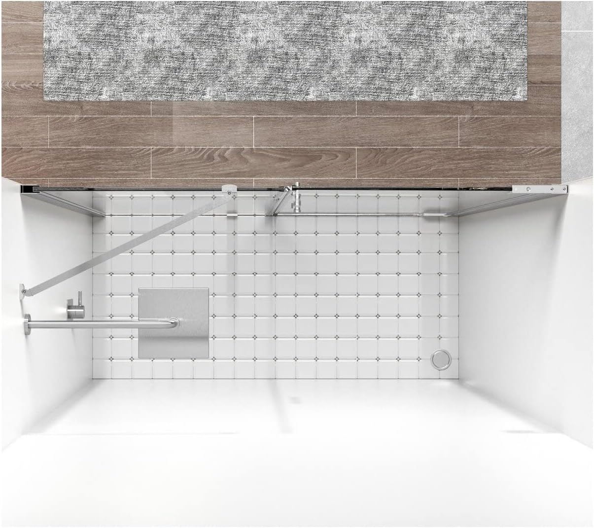 Elegant Kitchen and Bath Carson 48x72 Aluminum Shower Door in Nickel