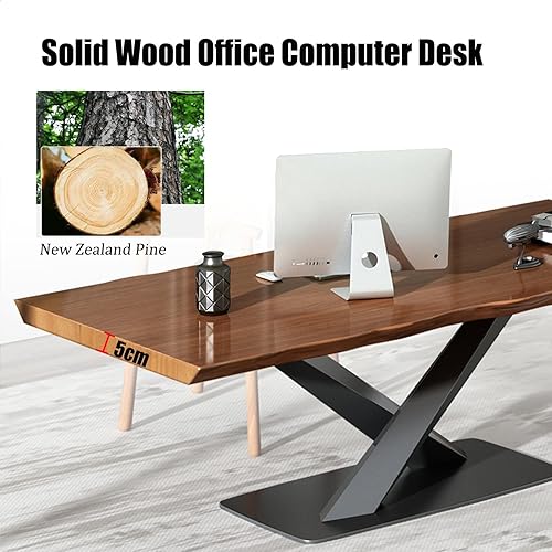 Miniatura 6 de Escritorio para computadora, moderno y moderno, de madera maciza, escritorio de oficina, jefe, mesa de conferencias, sala de estar, dormitorio,