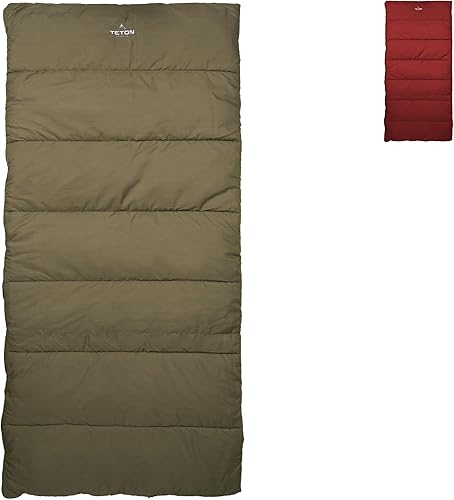 Teton Evergreen Sleeping Bag  Spacious Fit and Cozy Warmth for Adults  Options for Camping in Any Weather
