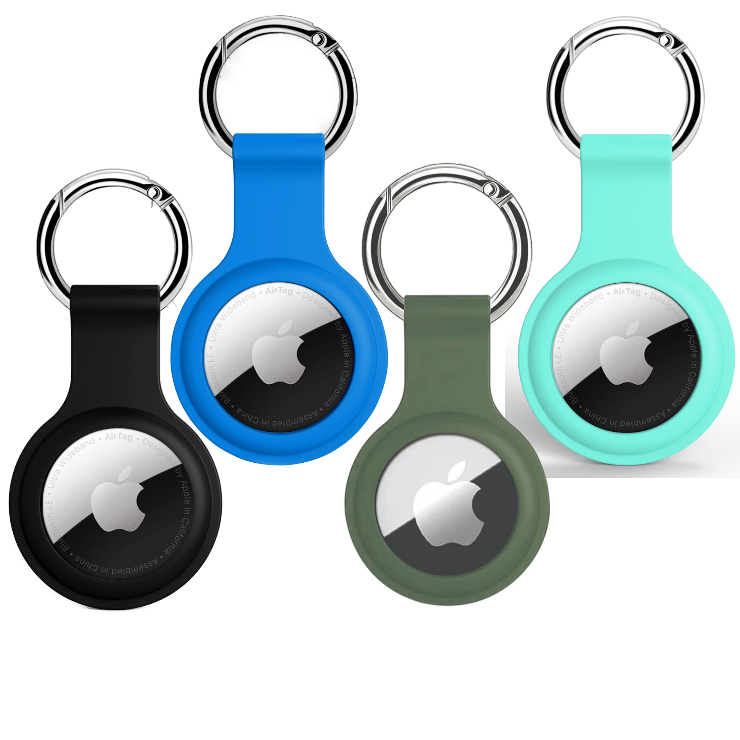 SQUIF Airtag Silicone Case Protective Cover for Airtag Case Locator Tracker Anti-Lost Device Keychain Protection (Black_Blue_Torquise_Green)-image-36