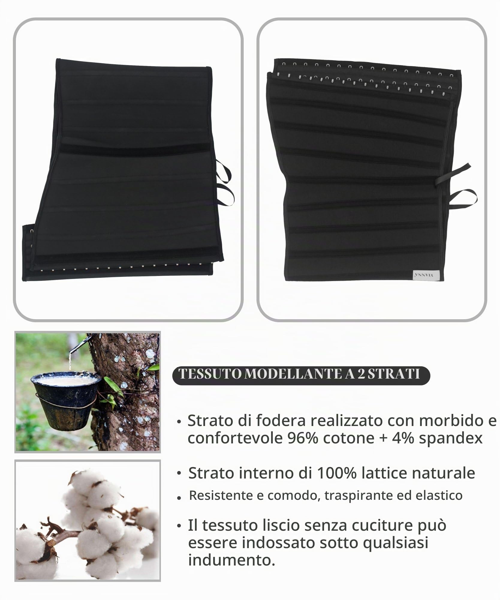 YIANNA Corsetto Donna Stringivita Pancia Piatta Bustino Modellante Pancera Body Shaper Latex Waist Trainer