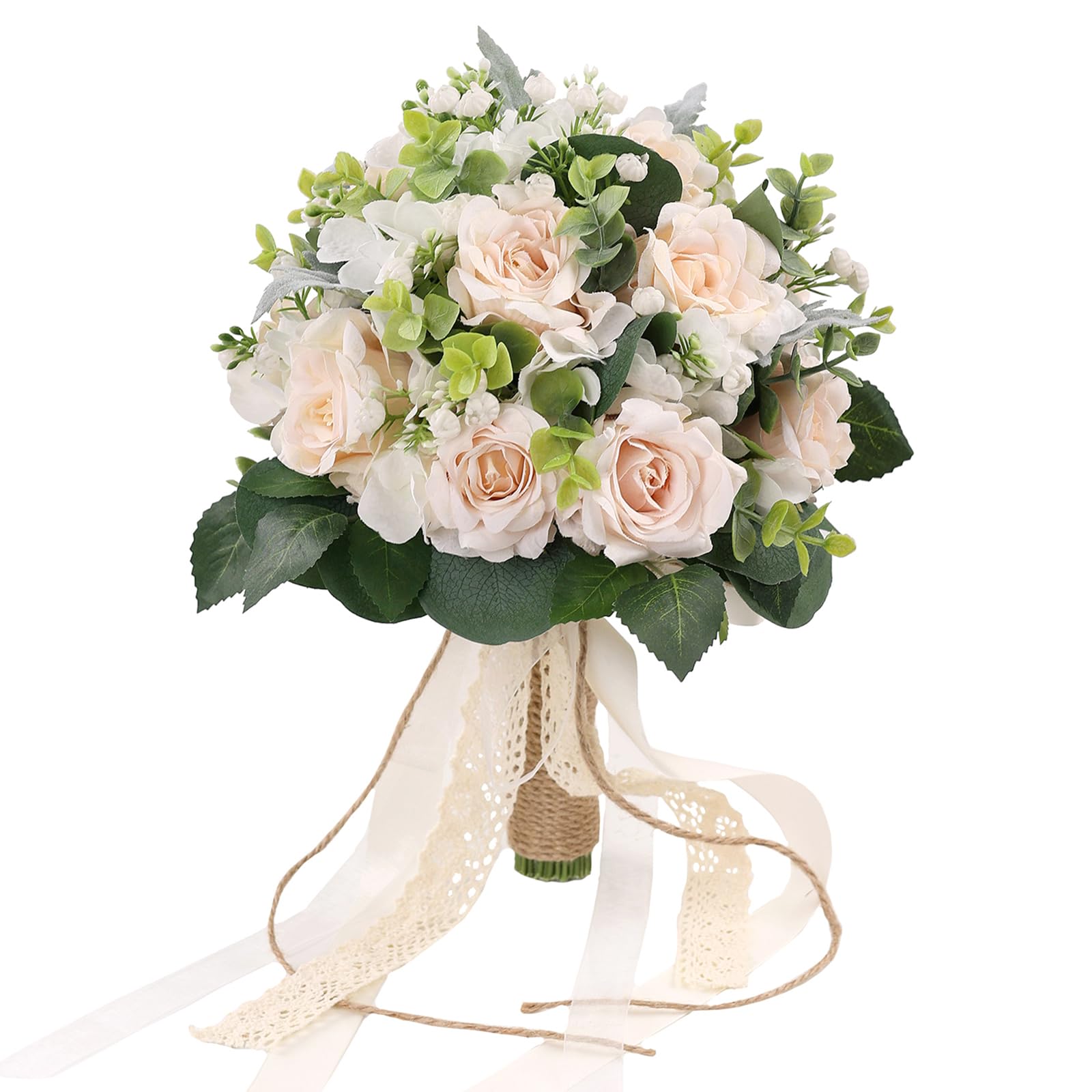 Amazon｜Zheart 花嫁介添人用ウェディングブーケ - 10インチ ホワイト