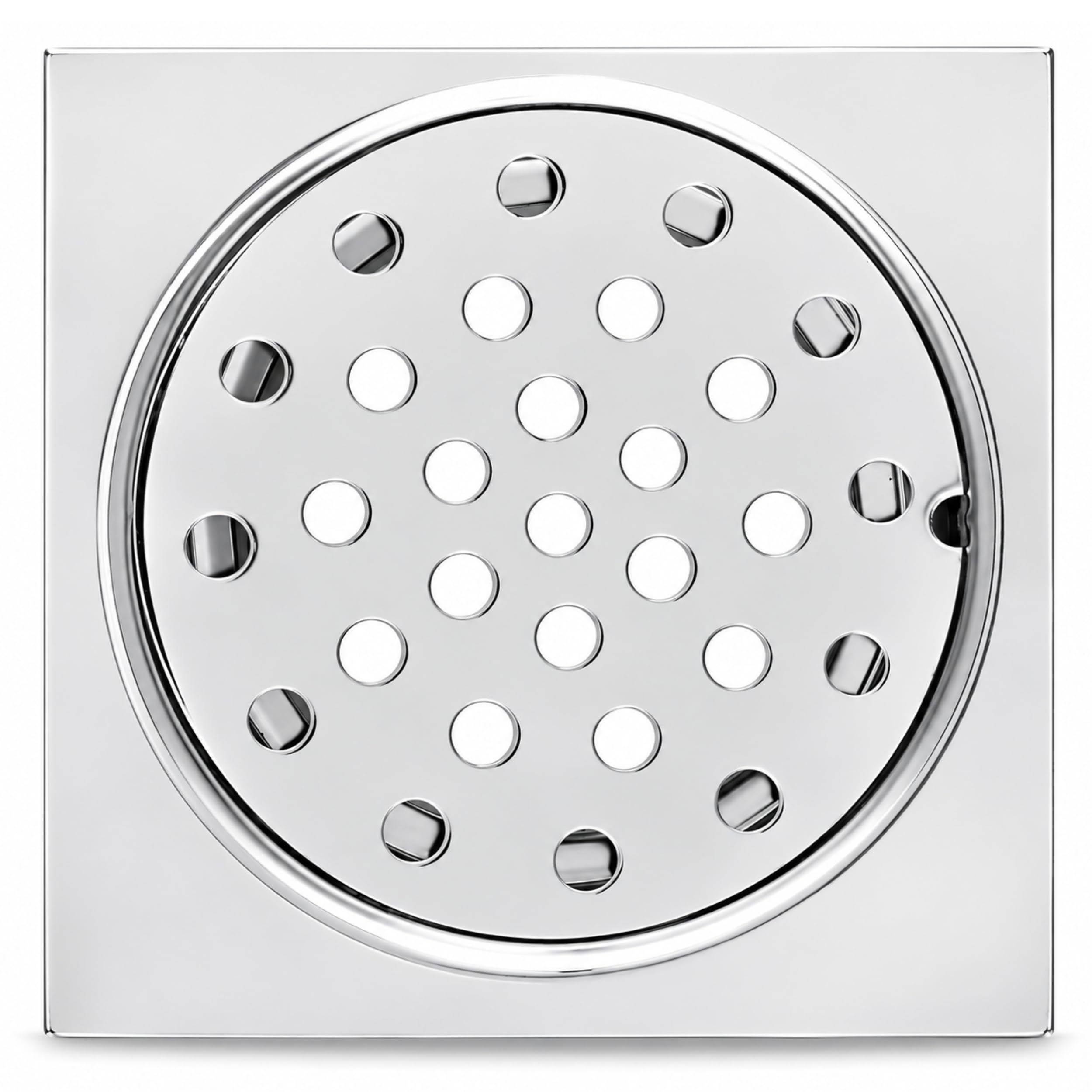 NEW WARE® Square 4x4 Inch Stainless Steel Bathroom Floor Drain Jali, Chrome Finish Anti Rust Heavy Duty Waste Water Grating, Shower Drain Cover, Kitchen Sink Strainer, Balcony Floor Trap Cover, Silver