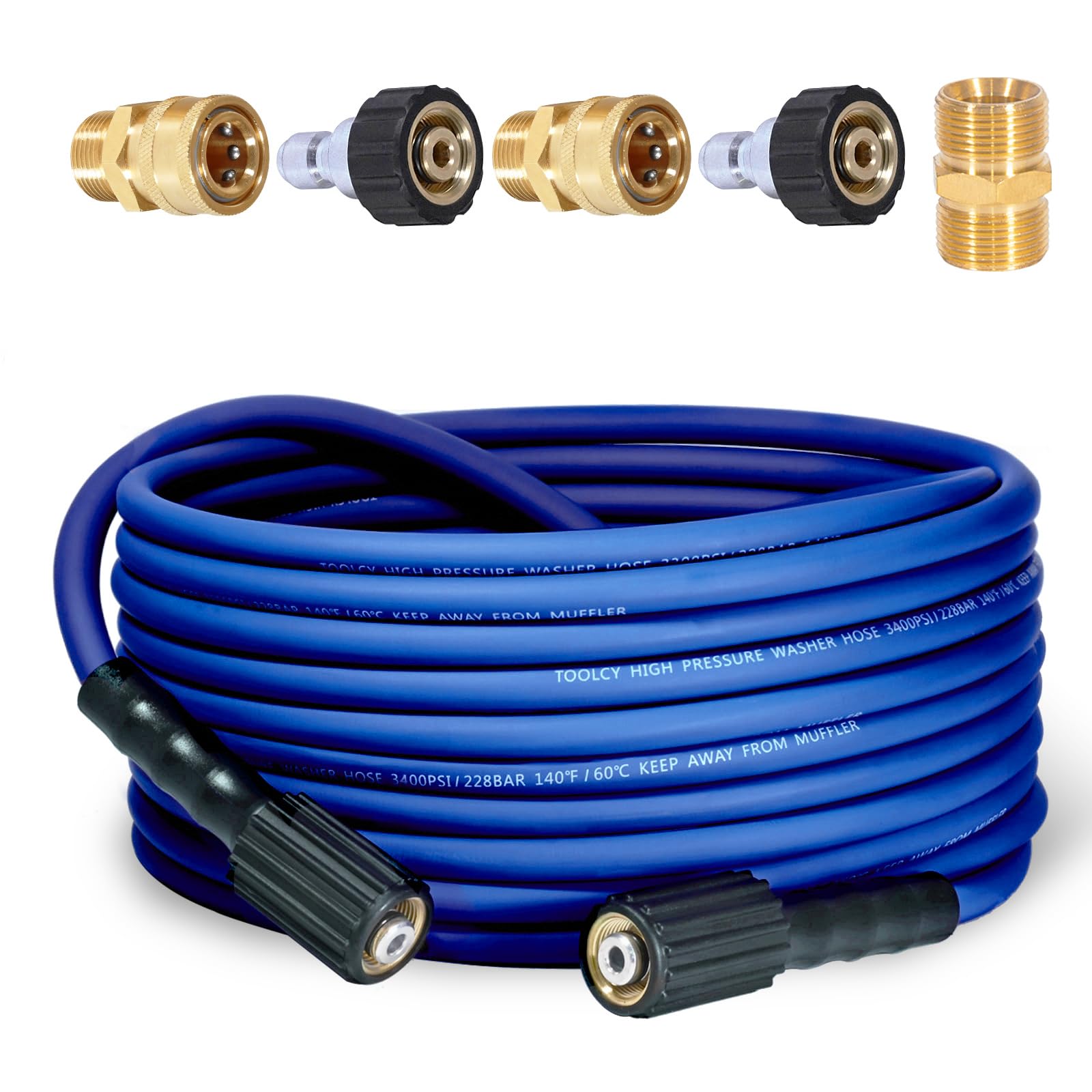 TOOLCY 30 FT Flexible Pressure Washer Hose