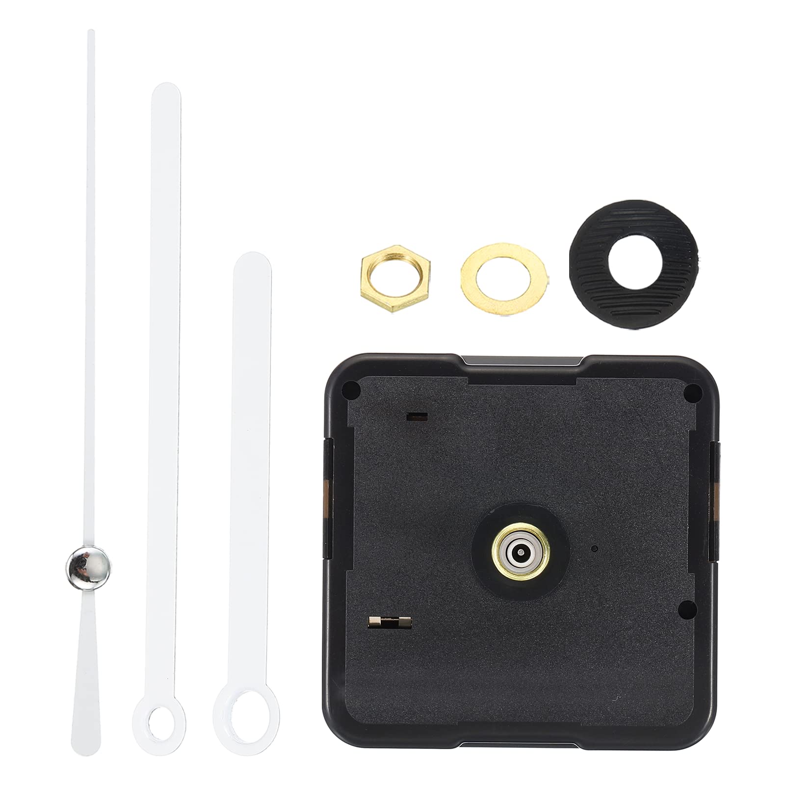 PATIKIL Clock Mechanism Replacement, Quartz Clock Mechanism Battery Operated Long Shaft DIY Wall Clock Hands Motor Movement Kit Repair Parts, White