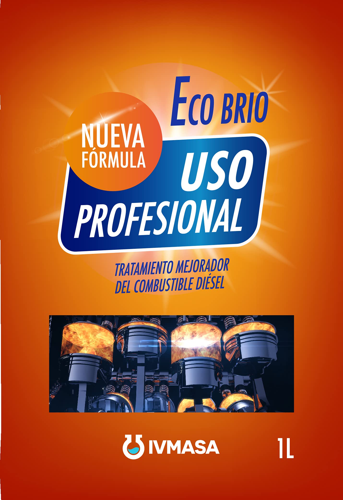 ECO BRIO - Aditivo Diesel Profesional-Reduce Humos Negros para ITV-Limpia y Lubrica Inyectores-Mejora Combustión, Aumenta Cetano-Reduce Atascamientos del Filtro 1L=1000L,20 Depositos 50 L