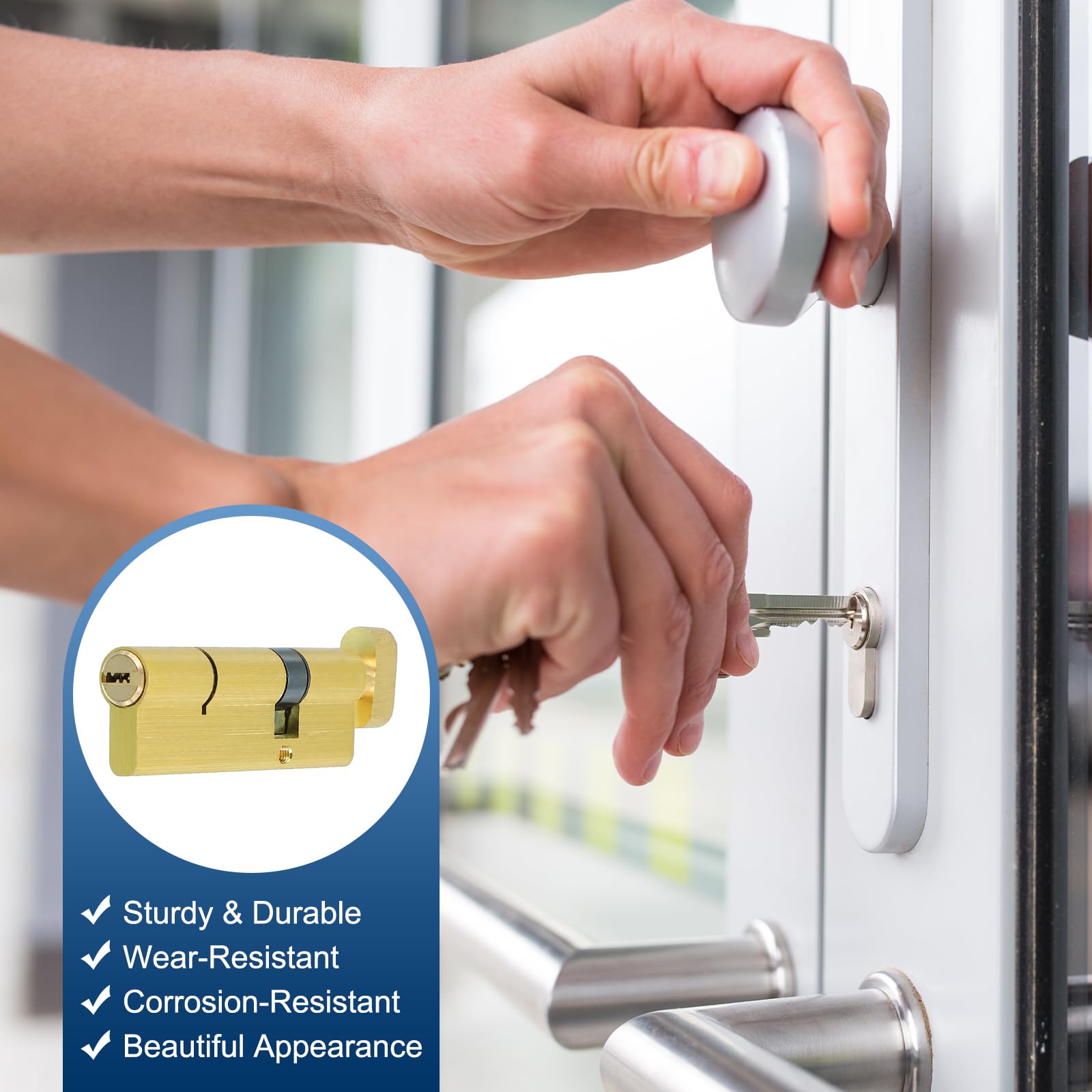 PATIKIL Solid Brass Lock Cylinder - Image 4