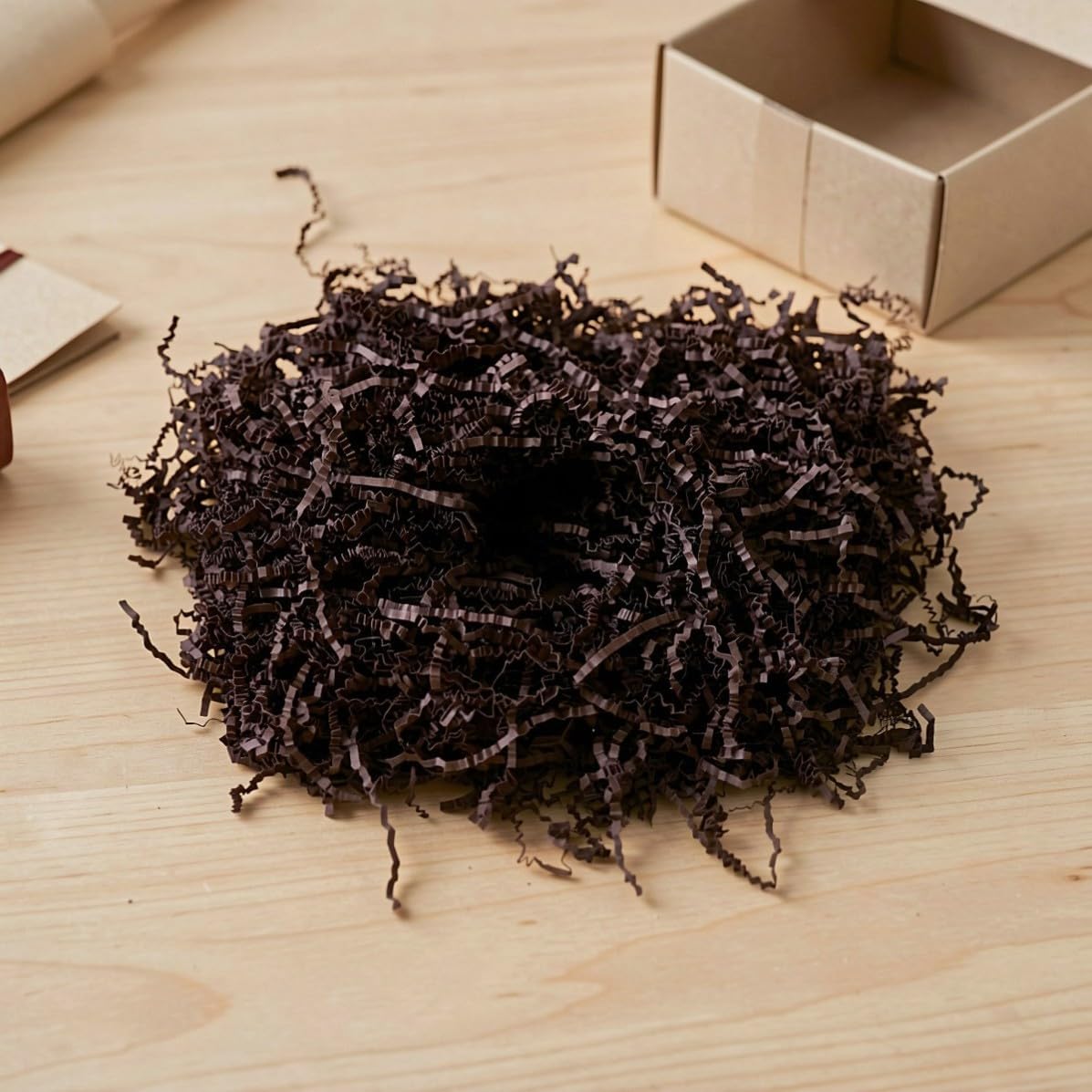 BESTYASH Brown Crinkle Cut Paper Shred Filler 1 Lb Bulk for Gift Wrapping