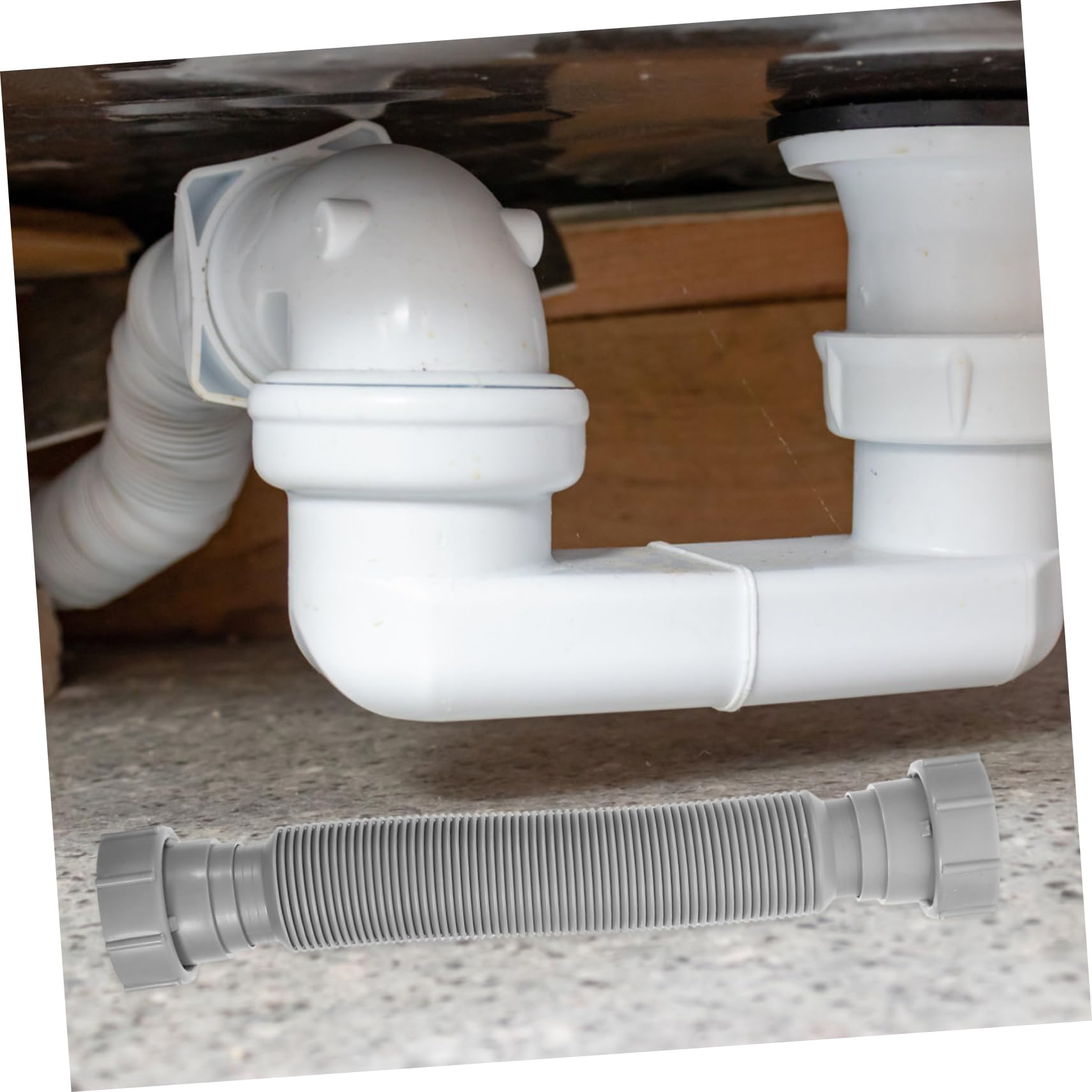 HOMSFOU 3 Set Scarico Del Lavandino Tubo Per La Pulizia Dello Scarico Scovolini Drenare Drenaggio Tappi Per Lavelli Svuotare Il Lavello Universale Tubo Kit Plastica Grey 2 Pezzi*3