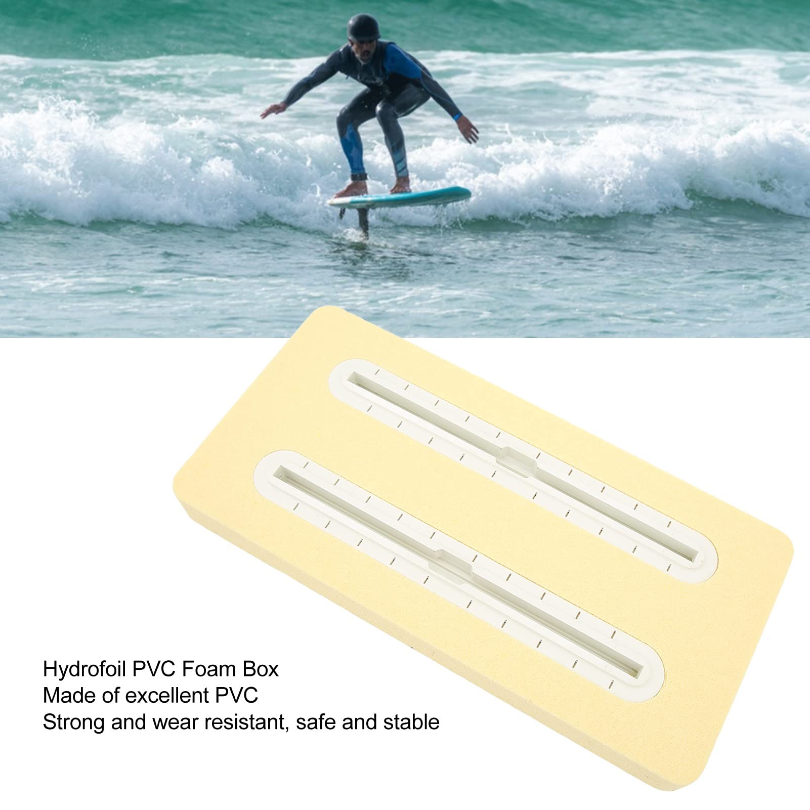 Hydrofoil Rail Box, Foil Strongbox, Hydrofoil Mount Track Box, Universal Strongbox Compatible avec Le Support de Plaque pour Surf, Wind Hydrofoil Sports, Léger pour Les Jeux (Blanc)