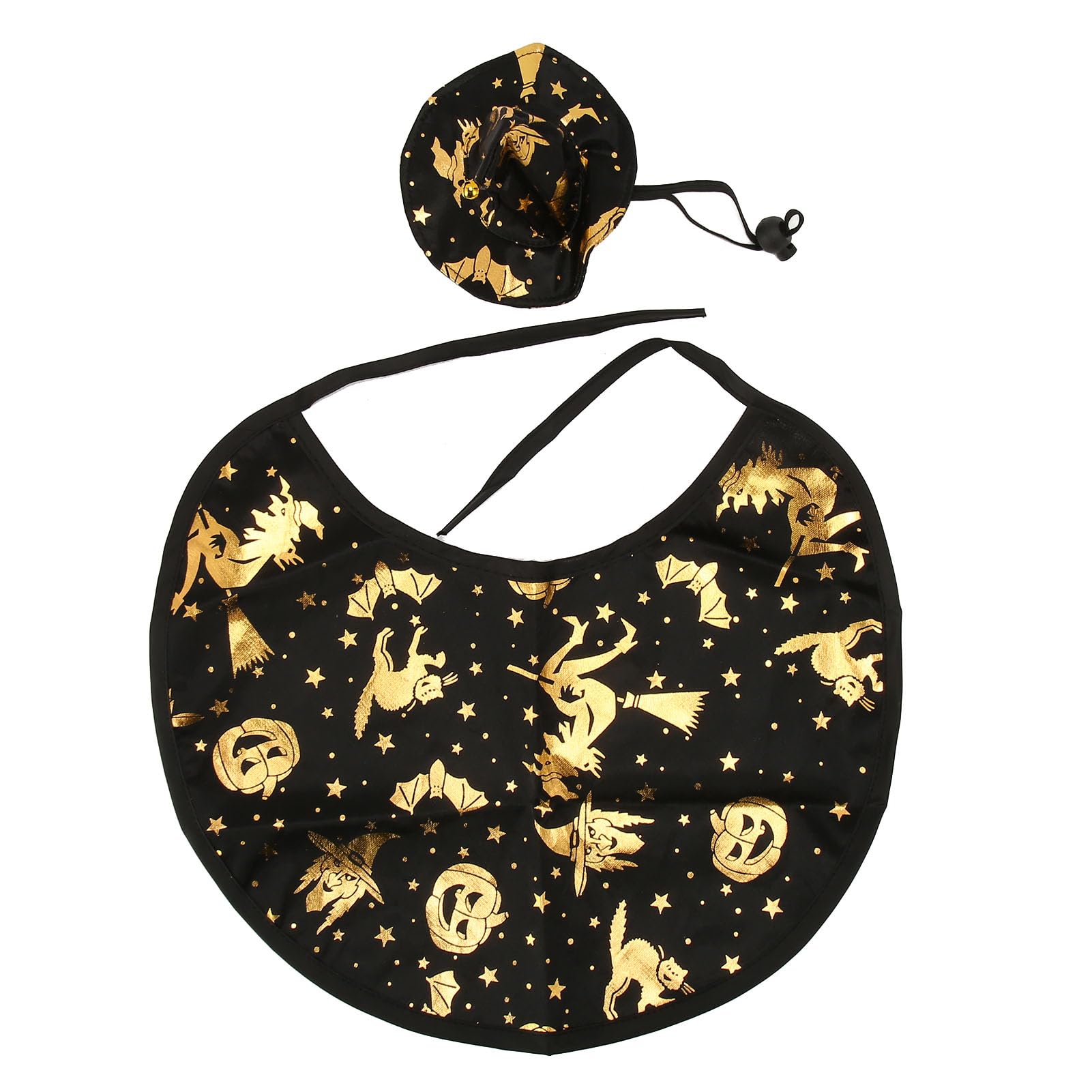 Disfraz De Halloween Para Gato, Elegante E Innovador Disfraz De Gato Con Estampado De Murciélago De Calabaza, Disfraz De Mago De Gato, Conjunto De Capa Para Gatos Y Cachorros