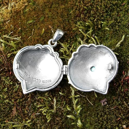 Miniatura 2 de Dryad Design Medallón colgante de corazón con nudo celta, plata de ley 925, piedra lunar arco iris, joyería de pentáculo wicca, Plata esterlina,