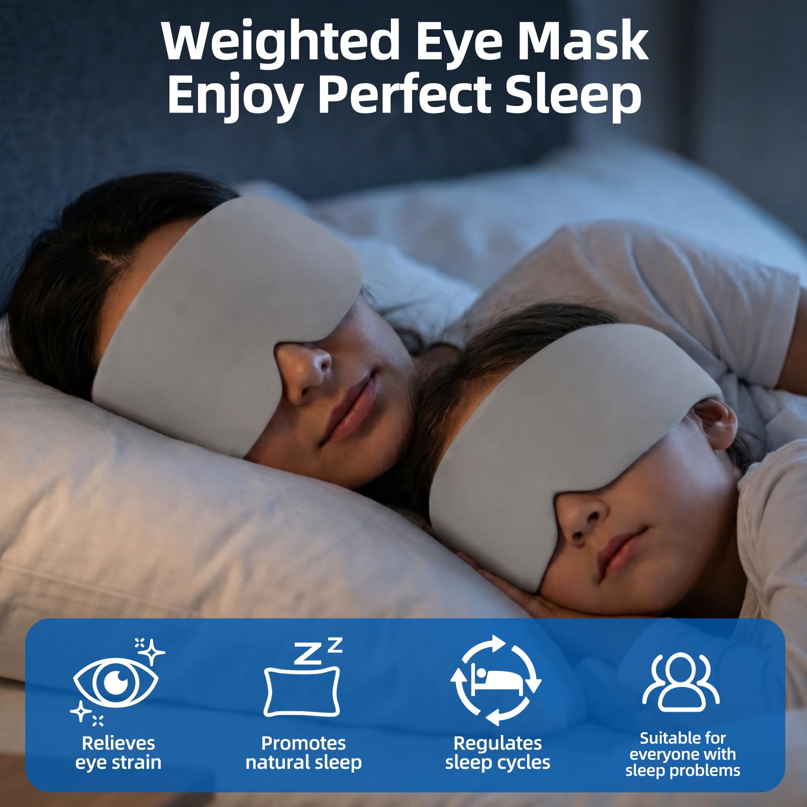 Weighted Eye Mask,Weighted Sleep Mask,100% Light-Blocking Design(Gray) — Amazon image 4