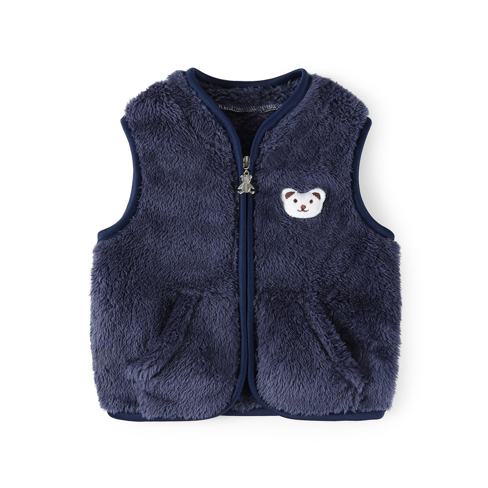 Baby Boys Girls Fleece Vest Zip Up Cute Bear Jackets Fuzzy Fall Winter Warm Clothes Newborn Outwear for Toddler Infant