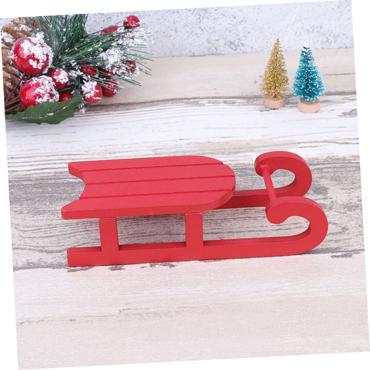 Abaodam 2 Sets Holzschlitten Weihnachtsschmuck Einzigartige Weihnachtsdekoration Weihnachtsschlitten-Ornament Wohnzimmer-Accessoire Handgefertigt Weihnachtsdekor 3 Stück
