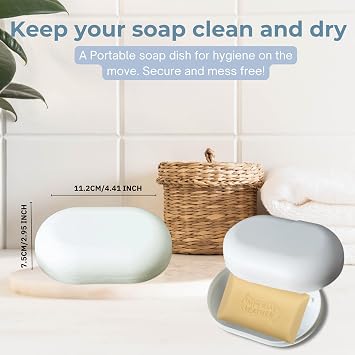 Imperial Leather Classic Soap Bars Original Cleansing – Gentle Bath Soap & Hand Wash – Natural Soap Bars Multipack (4 x 90g) with Portable Soap Tray with Lid – Long-Lasting Skincare & Everyday Wash