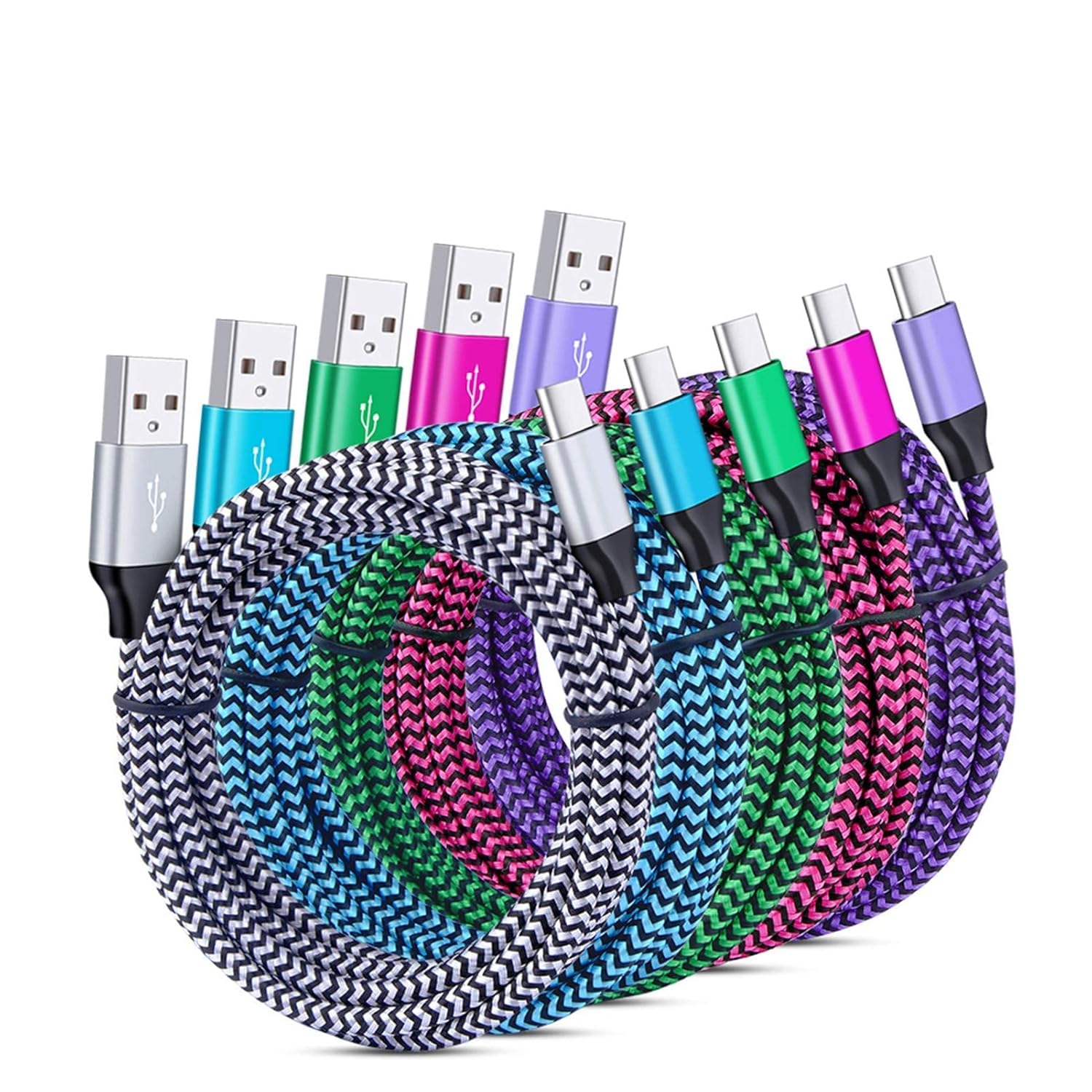 C Charger Cable Fast Charging 5Pack 6Ft Type USB C Cords Phone Charger for Android Compatible for Samsung Galaxy S26 S25 S23 S21 S20 Ultra S10 S8 S9