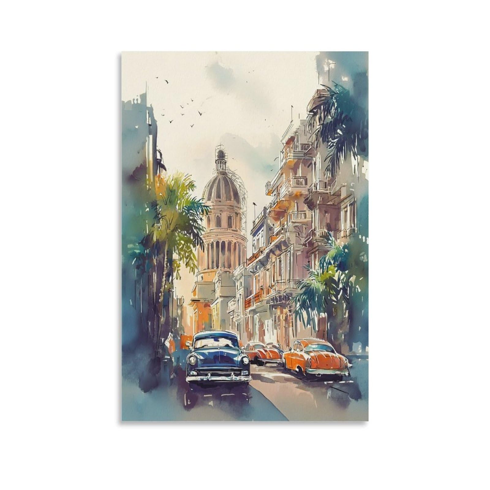 XWYMXZ Phoenix Arizona 24x36inch(60x90cm) Vintage Travel Poster Watercolor Canvas Art