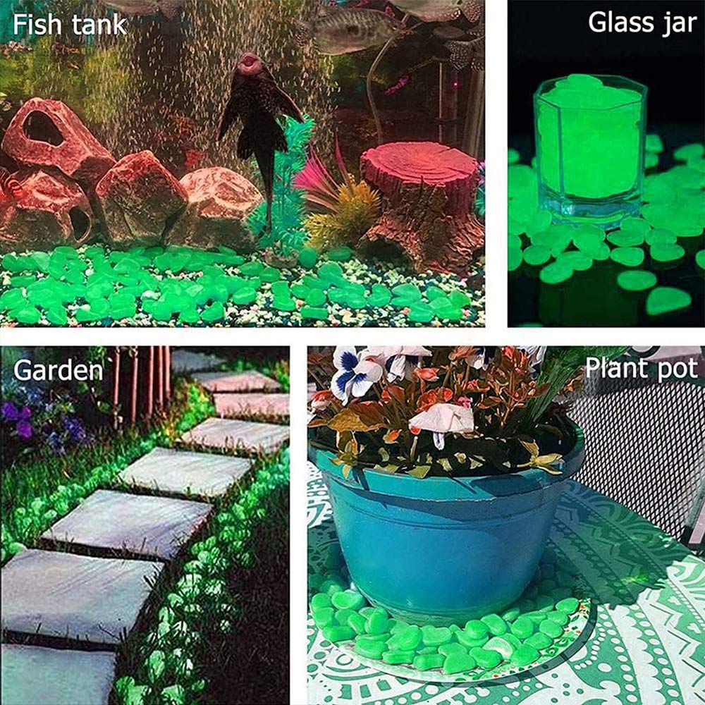 400 Pietre Luminose Da Giardino - Ciottoli Fluorescenti Bianchi, Per Decorazioni E Acquari - Foto 5