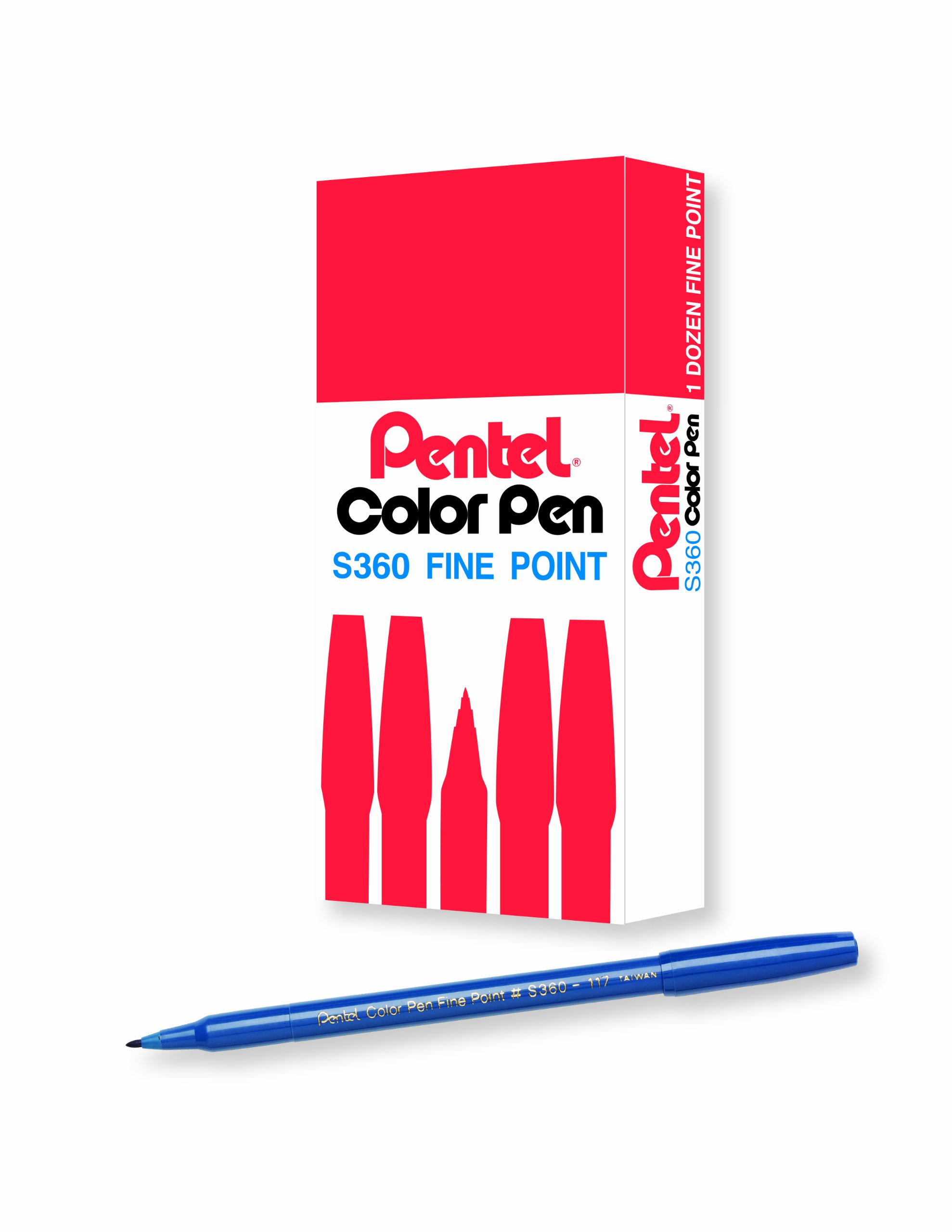 Pentel Arts Color Pen, Steel Blue, Box of 12 (S360-117)