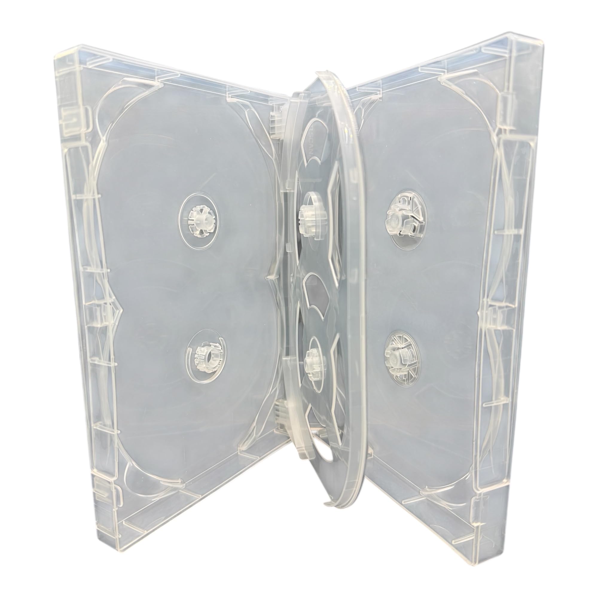 Scanavo 1 custodia trasparente per CD DVD e Blu Ray Disc con dorso da 32 mm, per contenere 6 dischi. Custodia esterna per contenere opere d'arte