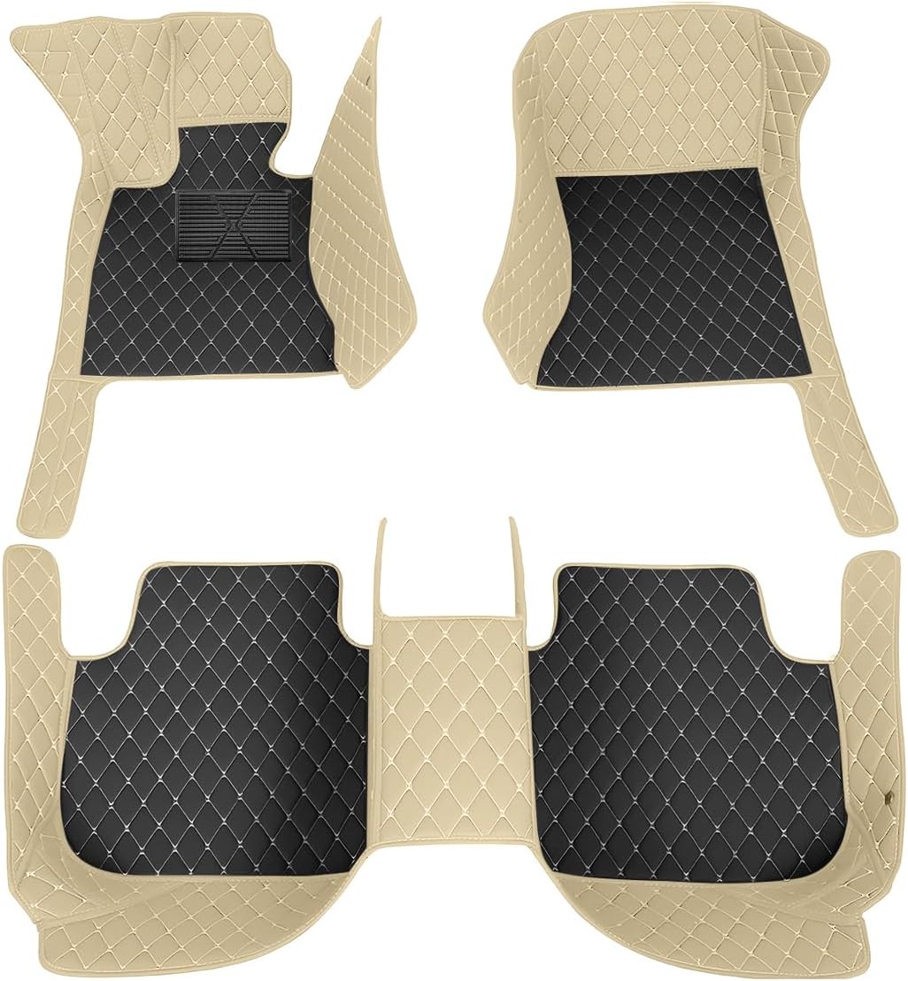 8X-Speed Car Floor Mats for Jeep Wrangler JL 2017-Present 4door Car Carpets Rug Lines PU Leather Floor Liner Black Beige