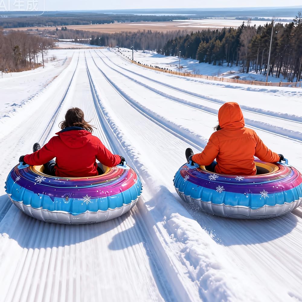 Tabla de Trineo de Nieve para Niños, Juego de Bob Plástico, Snowboard Unisex para Niño y Adulto