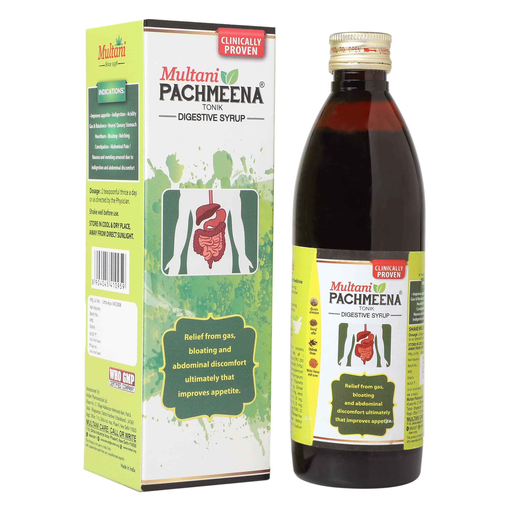 General Multani Pachmeena Tonik Digestion Syrup | Ayurvedic Products For Better Digestion | Laxative For Constipation Relief, Gas, Bloating & Abdominal Discomfort | Improves Appetite |300 Ml (B08XK2SBKS) Amazon Price History, Amazon Price Tracker