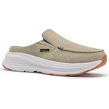 OrthoComfoot Mens Orthopedic Slip-On Loafers Walking Shoes Casual Comfortable Arch Support Slippers for Plantar Fasciitis, Soft Canvas Orthotic Shoes for Foot and Heel Pain Relief