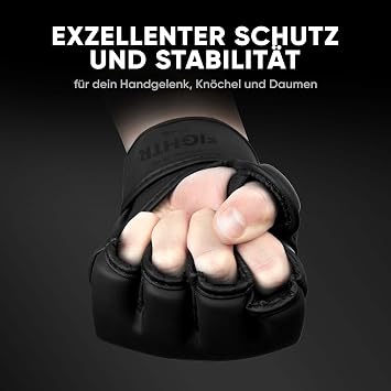 FIGHTR® Profi MMA Handschuhe für Grappling Sparring Training Kickboxen Kampfsport Muay Thai Boxsack Sandsack Pratzen Boxen für Männer und Frauen inkl. Tragetasche …