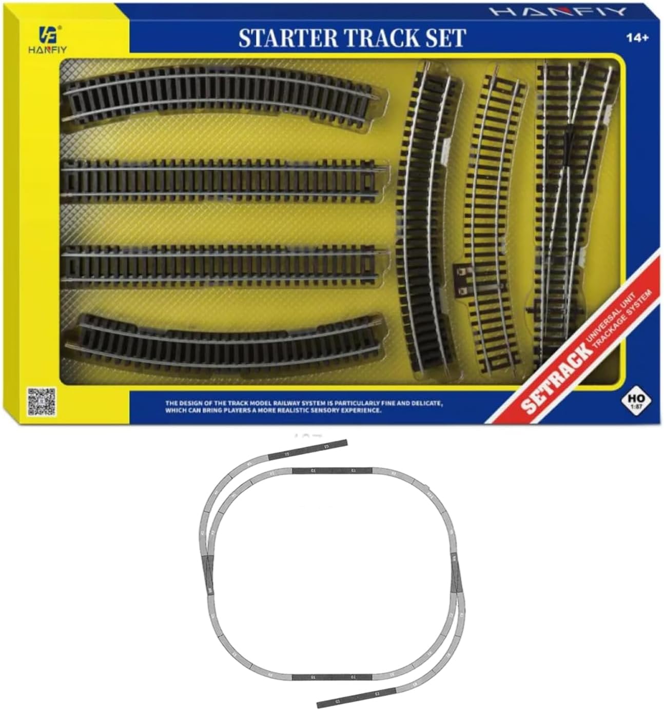 Precision Nickel Silver HO Scale Train Track Set | Multi-Spec Straight & Curved Rails | Compatible with HODC Series | Essential for Model Railroad Layouts