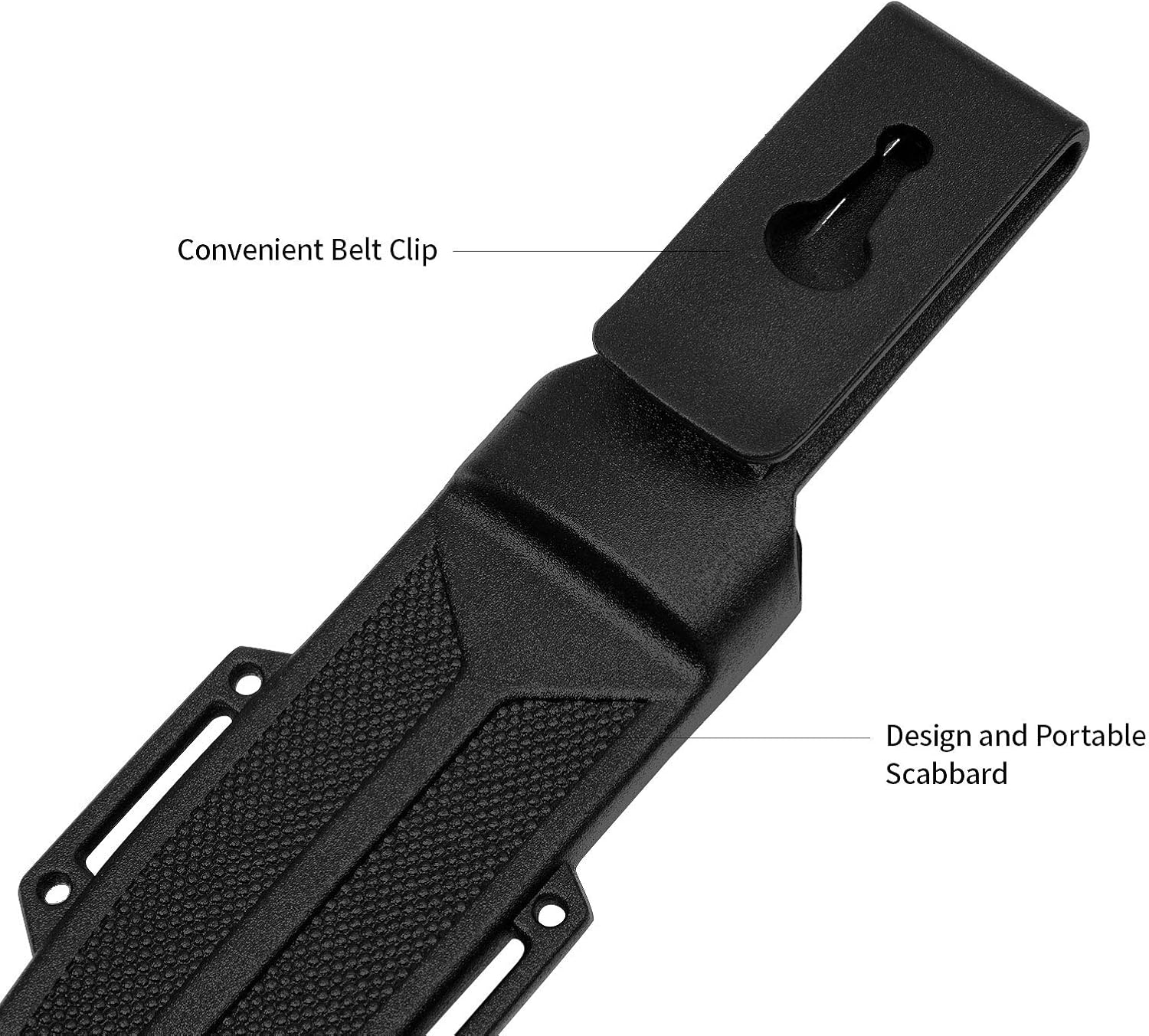 DISPATCH Tactical Fixed Blade Knife Bushcraft Survival Hunting Tool, Non-slip Stylish Handle, with Practical Kydex Sheath, for Camping, Hunting, Adventure, 9'' Closed : Tools & Home Improvement