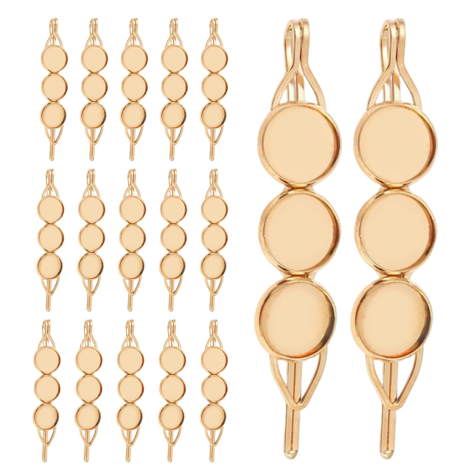 Pinzas de pelo metálicas de 12 mm con base de bisel redondo para manualidades DIY 3
