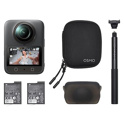 DJI Osmo 360 Essential Combo, 360 Camera with 1-Inch 360° Imaging, Native 8K 360° Video, 4K/120fps & 170° Boost Video, 1.2m Invisible Selfie Stick Kit, Extended Battery Life with 2 Batteries