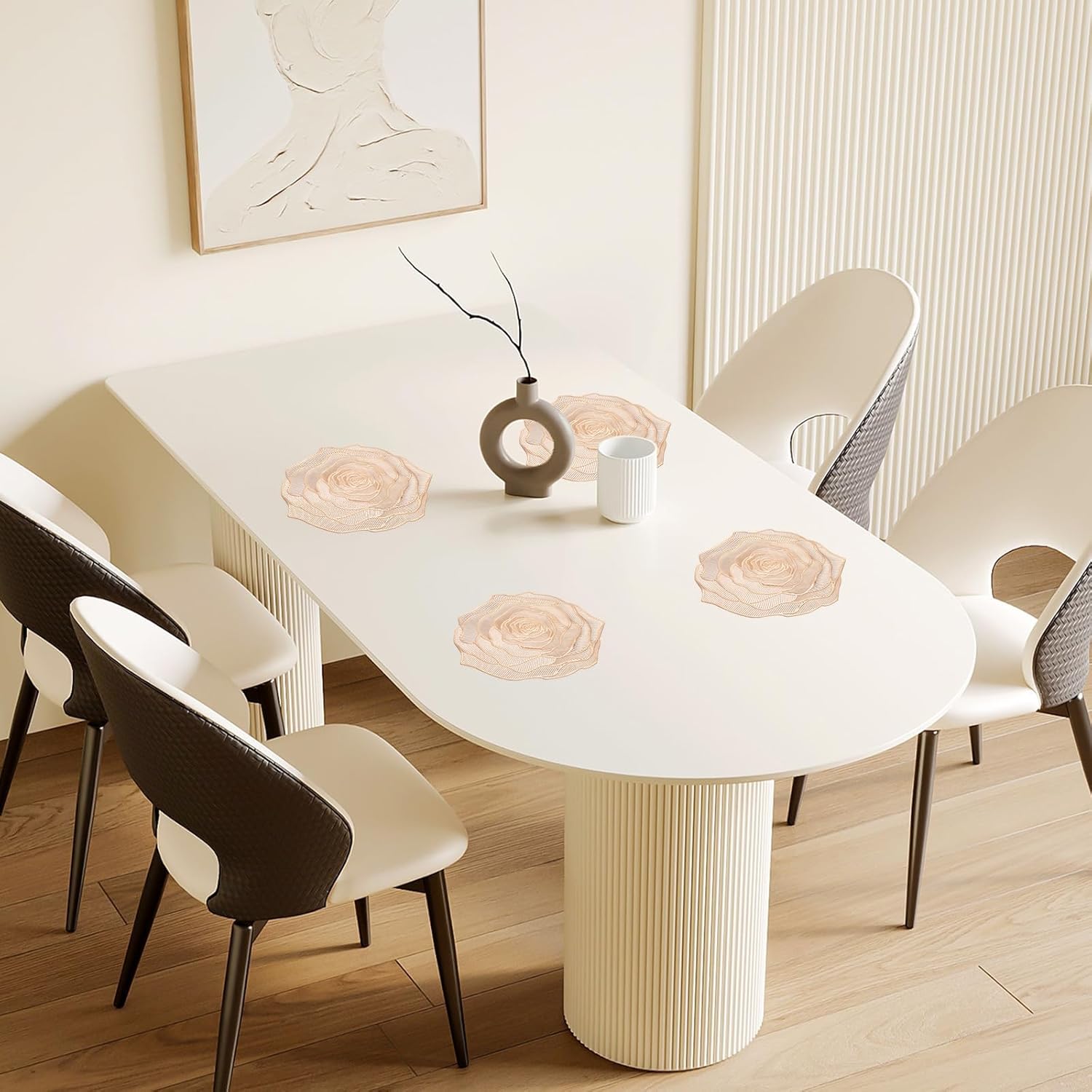 ジェリーズディナープレート(４枚セット）｜Kartell｜カルテルオフィシャルサイト｜イタリア製 家具 インテリア 照明 uxcell ゴールド フローラル ローズ ラウンド プレースマット 4枚セット ディナーテーブル用 メタリックポリビニール プレス