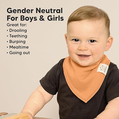 Miniatura 98 de KeaBabies 8 unidades de baberos tipo bandana orgánicos para niñas - Baberos tipo triángulo súper absorbentes para bebés que babean y están en