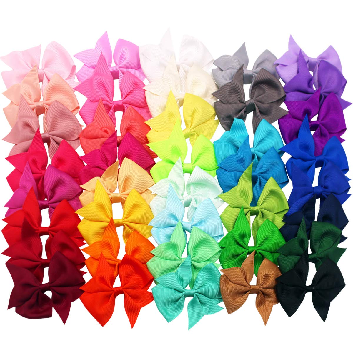 JOYOYO 40 Colors Baby Girls Hair Bows Clips Grosgrain Ribbon Forked tail Bows Clips For Girls Toddlers Kids Teens Children