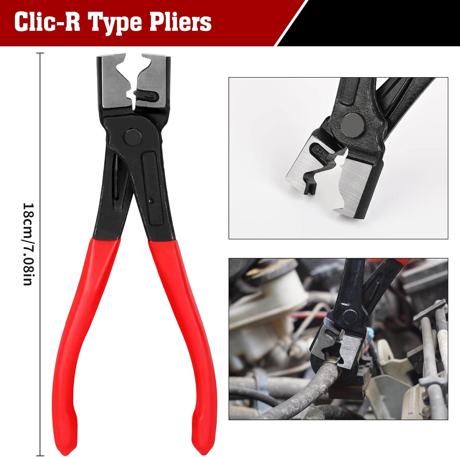 TOOLEAGUE 5Pcs Joint CV Boot Clamp Pliers Set,Hose Clamp and Clic-R Type Pliers,Auto Trim Removal Tool with Storage Bag for Car ATV UTV