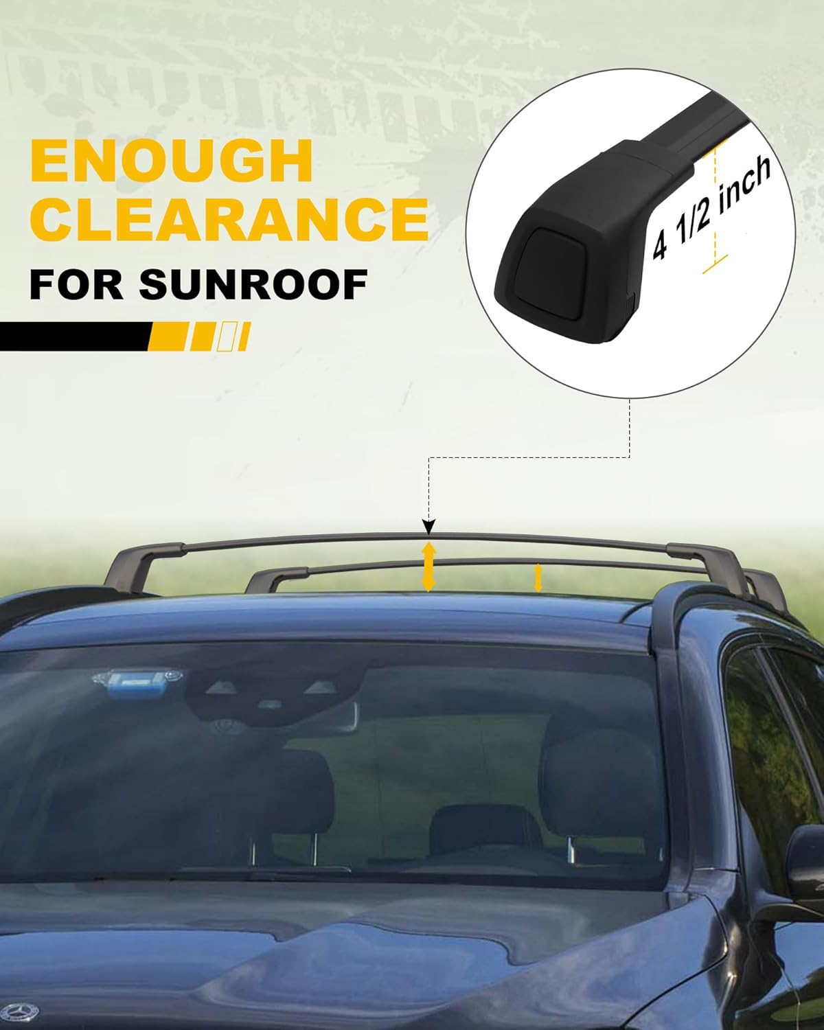 Cross Bars Roof Rack Fit for Mercedes-Benz GLC 2016-2022 Lockable Luggage Rack Crossbar Cargo Carrier Rooftop Accessories (with Side Flush Rails)