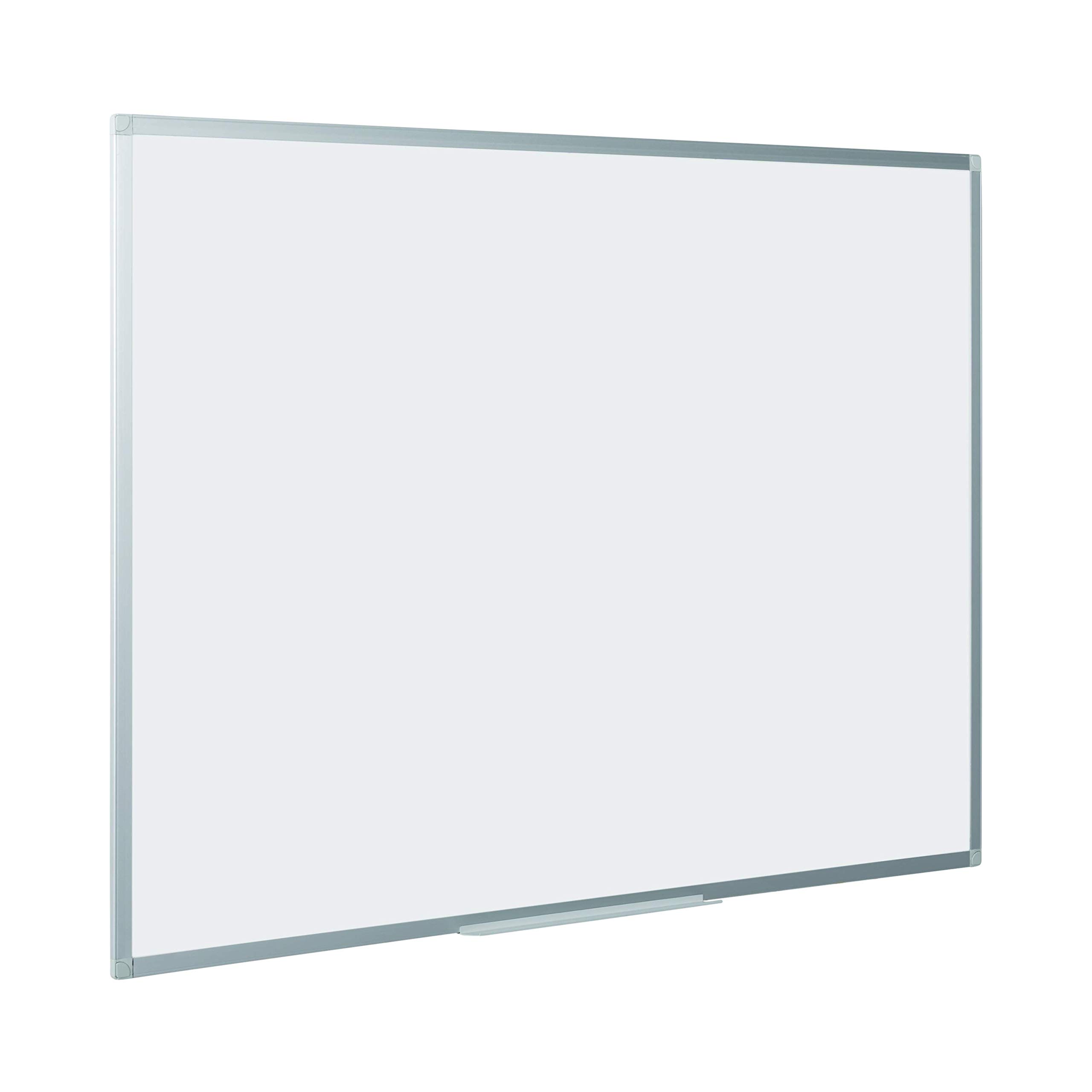 Pizarra Blanca Magnética, 105 x 75 cm, Superficie Esmaltada Resistente a Arañazos, de Borrado en Seco con Marco de Aluminio y Bandeja