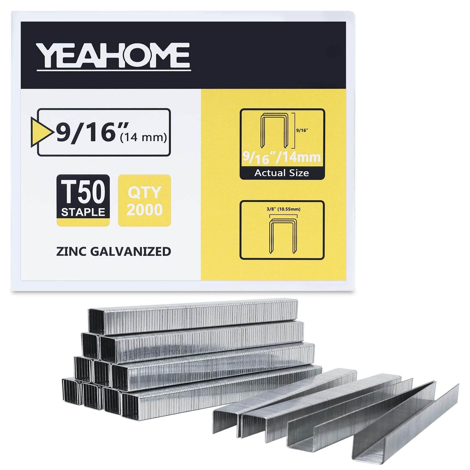 Heavy Duty Galvanized Staples - 2000 Count -8 Heavy Duty Galvanized Staples - 2000 Count -8