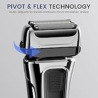 Vista 4 de PRITECH Foil Shaver for Men, Electric Razor with Tight Foil Technology, Skin-Friendly Design, Easy Blade Replacement, Cordless Rechargeable with