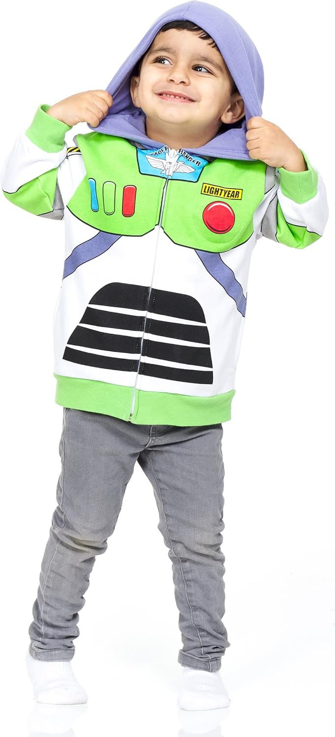 Disney Pixar Toy Story Buzz Lightyear Big Boys Fleece Zip Up Hoodie Green 10-12 - Image 5