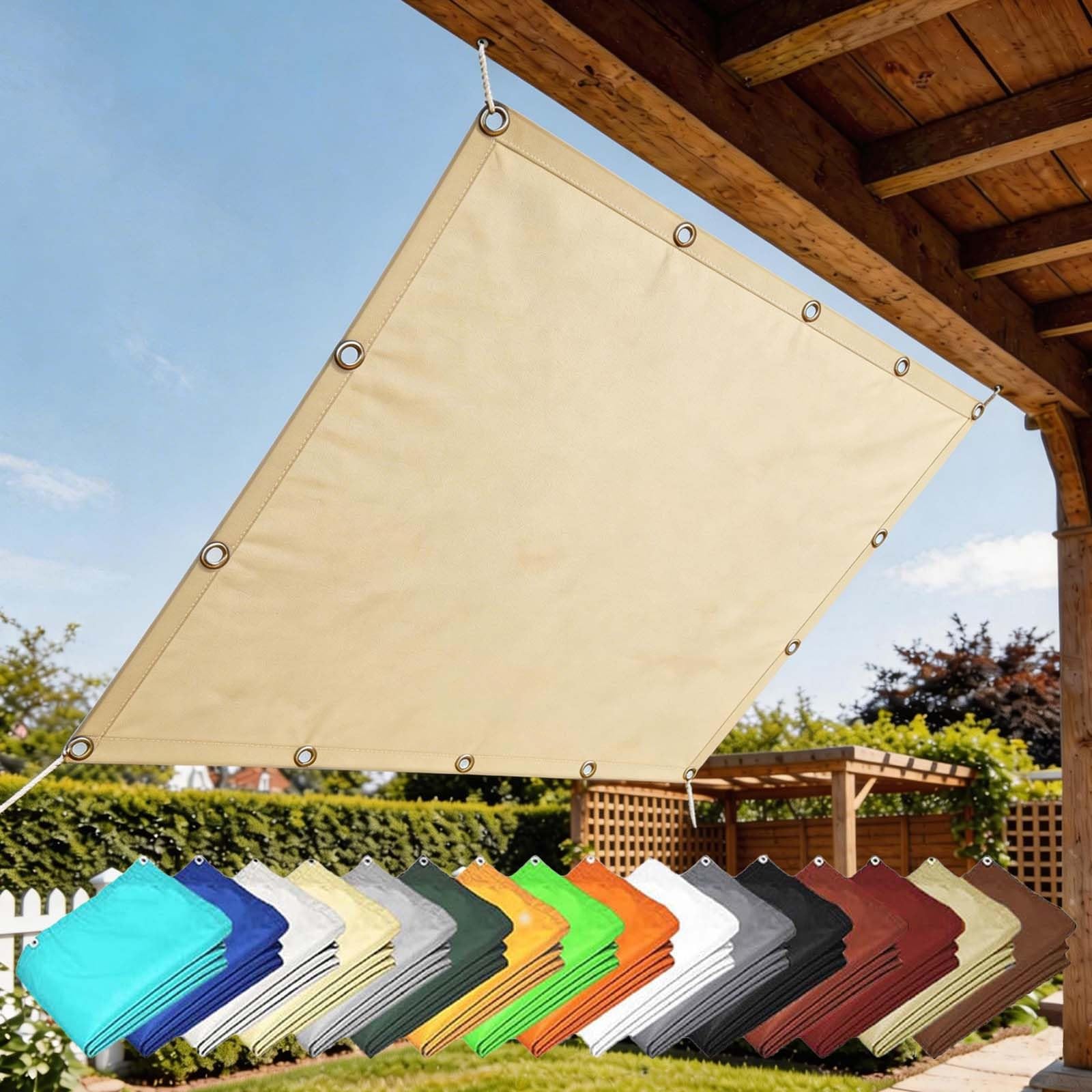 Żagiel Ogrodowy 280 x 500 cm Wodoodporny, Kwadratowy, Filtr UV 98%, Z Darmową Liną Wodoodporny, Prostokątny Żagiel Przeciwsłoneczny Do Ogrodu, Na Plażę, Na Patio, Beżowy