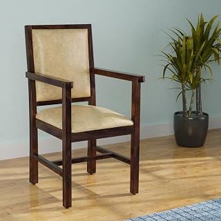 WOODLAB Furniture Sheesham Wood Armchairs Outdoor Sofa Chairs for Living Room Dining Chair for Home (Walnut Finish) Price In India