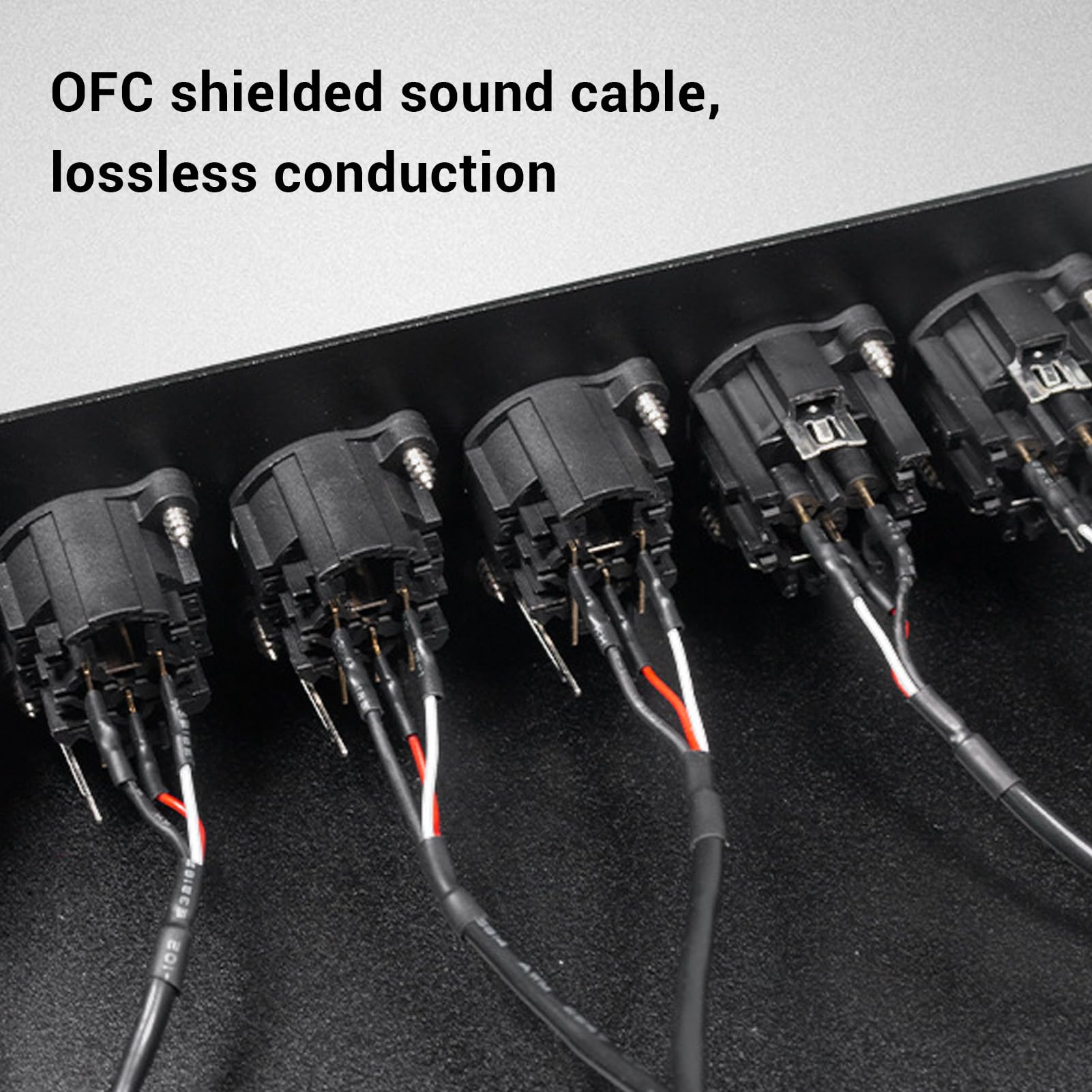 Interruptor de Sonido 2 en 1 de Salida Conmutador Selector de Equilibrio XLR con Cable Blindado Plateado, Terminales Chapados en Oro, para Amplificador de Potencia de Radio Estéreo