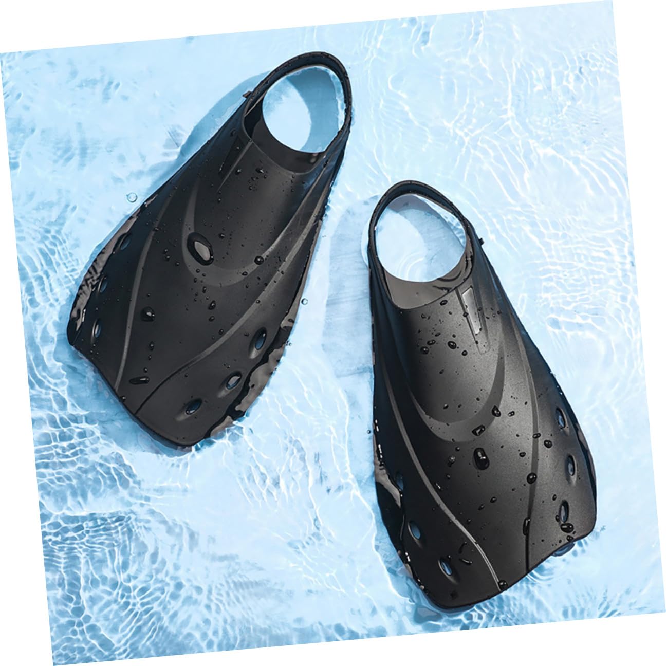 Pinne Corte da Nuoto Regolabili Unisex Nere, Adulto