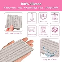 Vista 3 de Knit Rope Fondant Molds, Silicone Pie Crust Molds, Hemp Rope Cake Border Chocolate for Baking Cupcake Topper Candy Jelly Cookie Dessert Pastry Clay